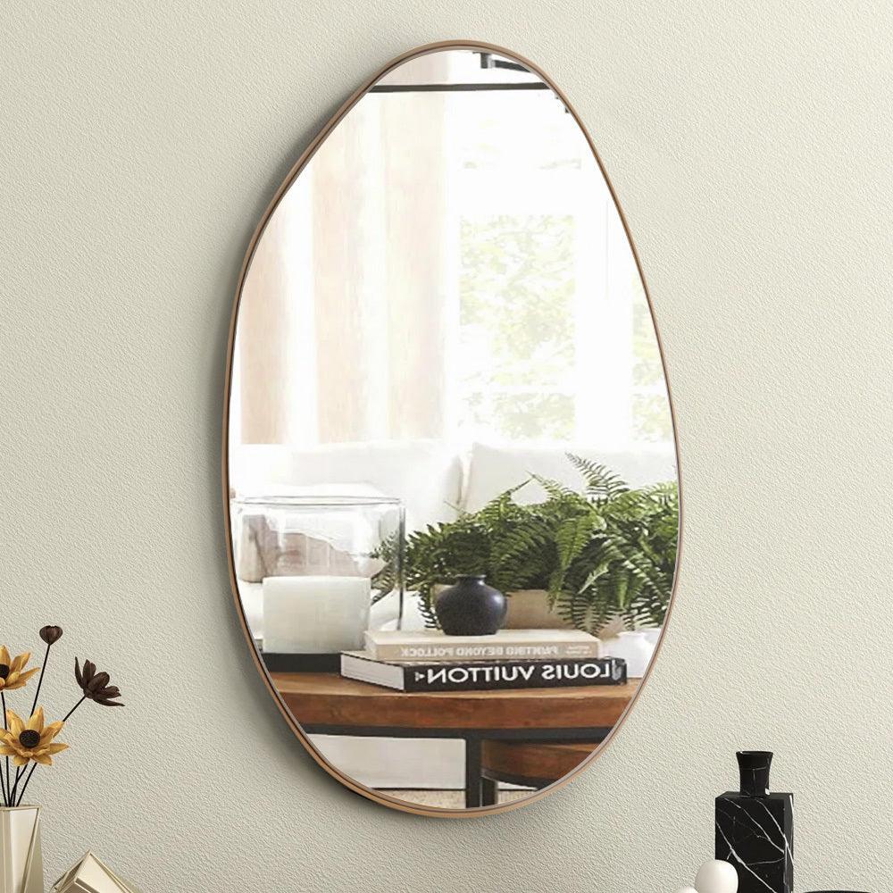 Wall Mirror - Round Gold Metal