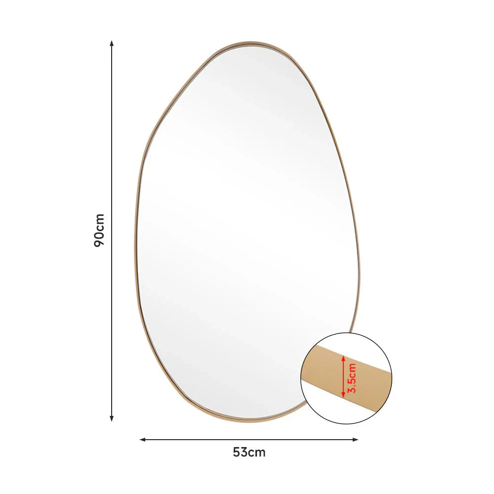 Wall Mirror - Round Gold Metal