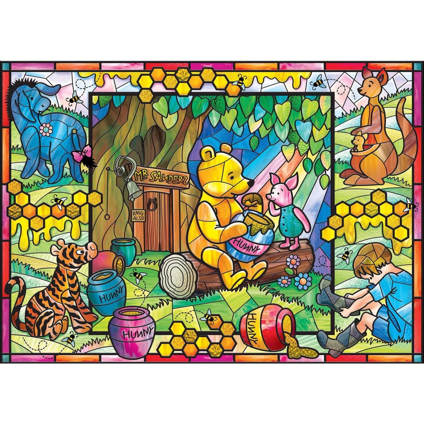 Winnie the Pooh Stained Glass 500 Piece Jigsaw Puzzle by Masterpieces Puzzles
