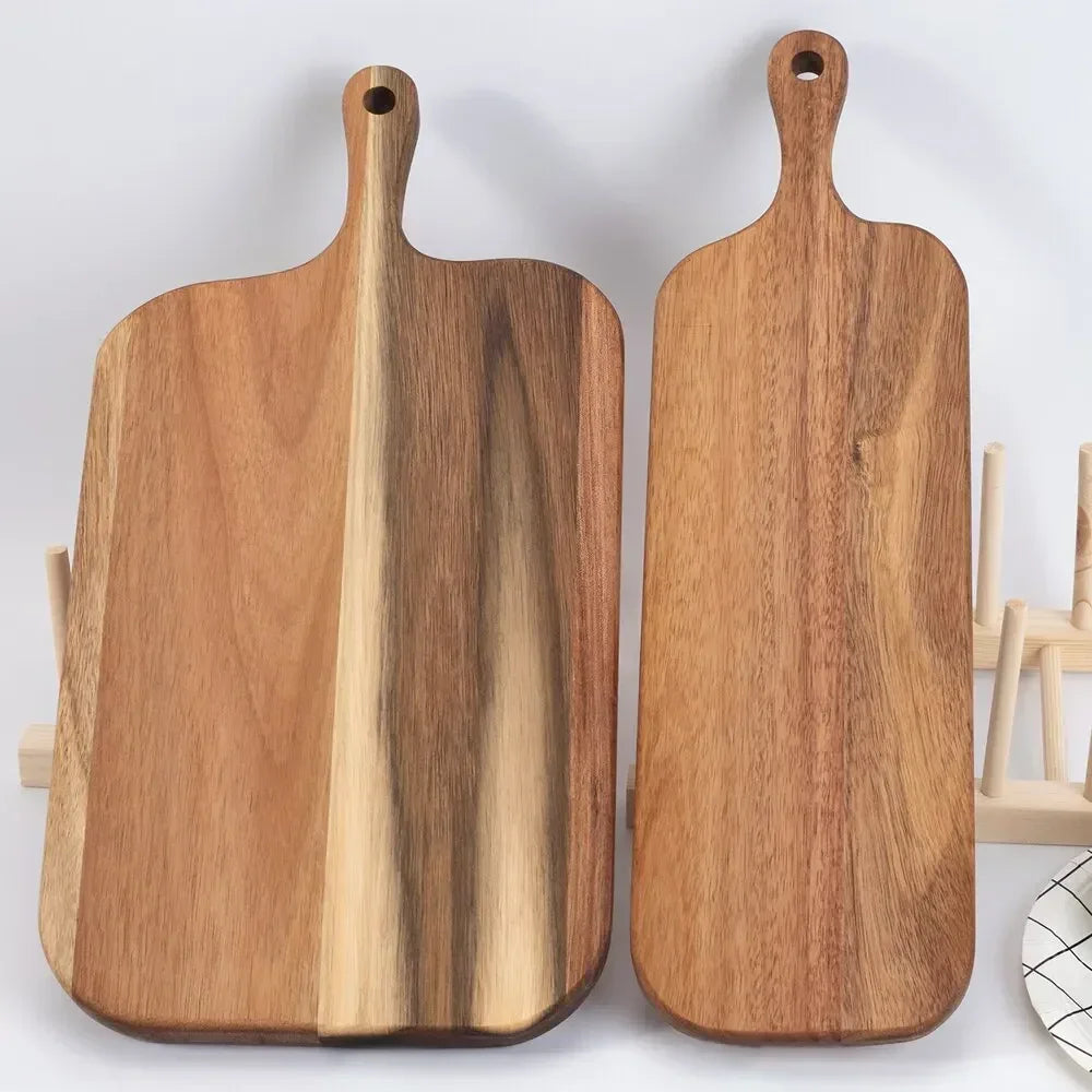 Wooden Cutting Board with Handle and Easy Grip Design