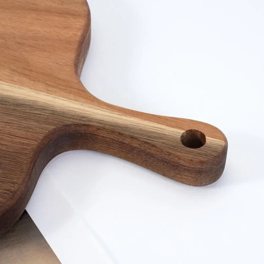 Wooden Cutting Board with Handle and Easy Grip Design