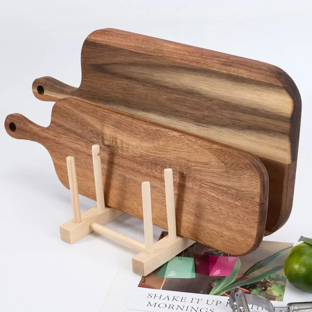Wooden Cutting Board with Handle and Easy Grip Design