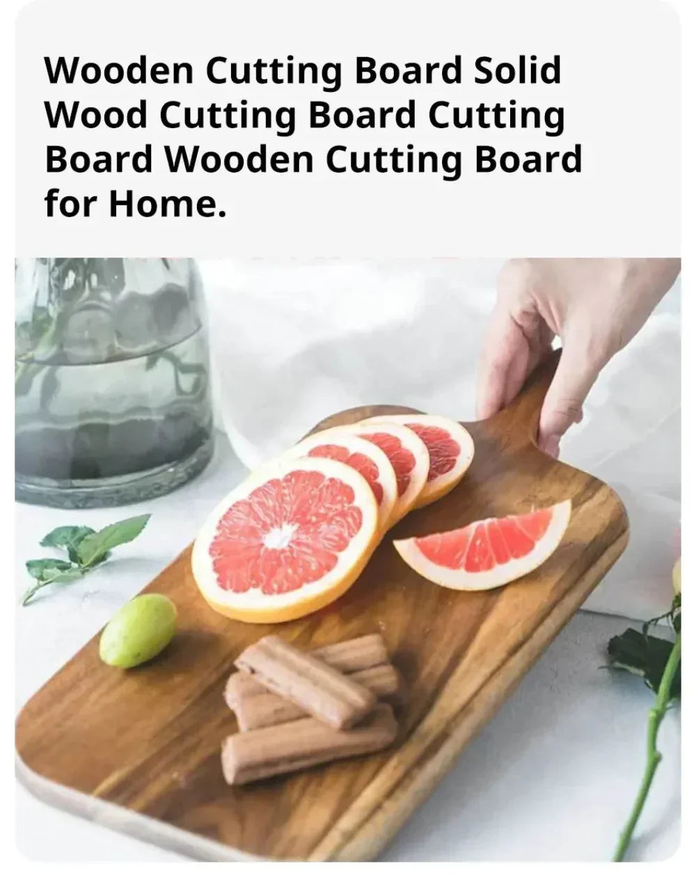 Wooden Cutting Board with Handle and Easy Grip Design