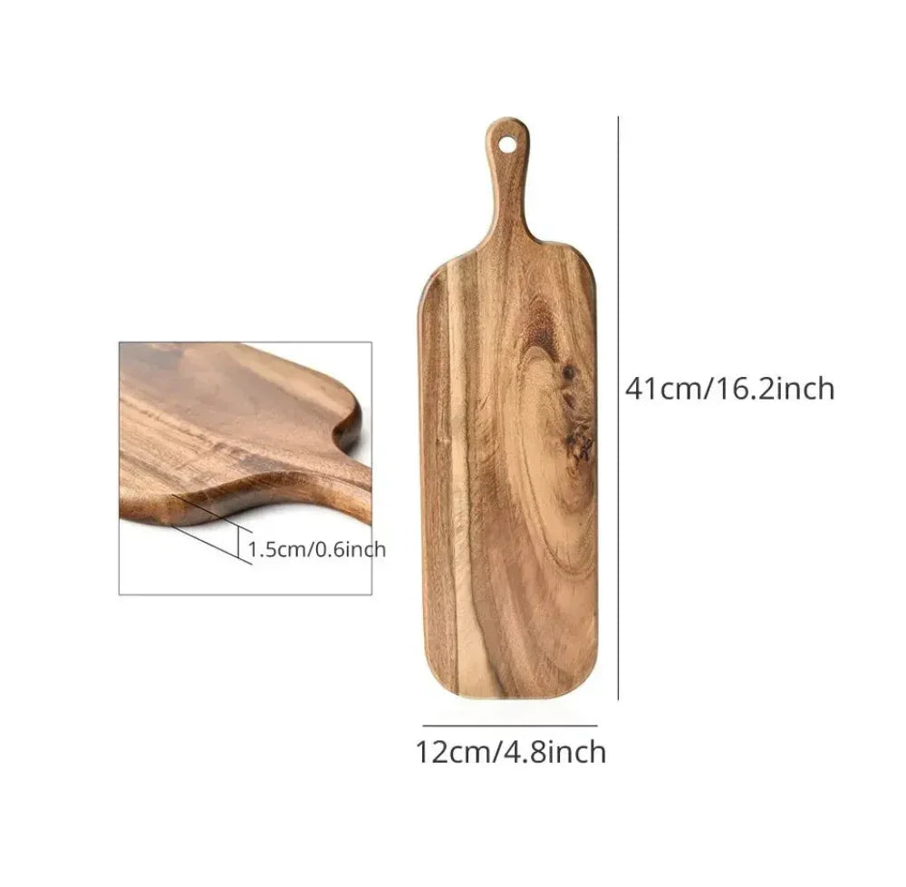 Wooden Cutting Board with Handle and Easy Grip Design