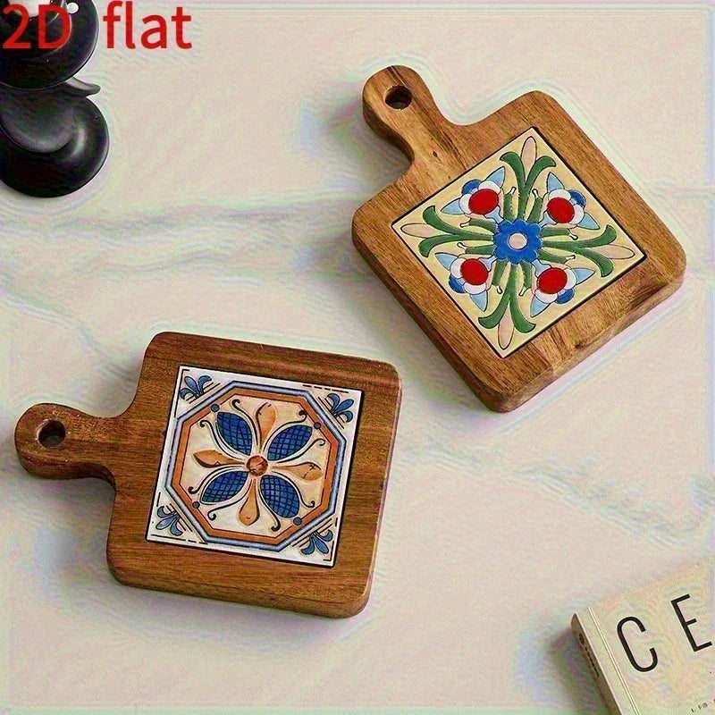 Wooden Heat-Resistant Pads - Floral Vintage