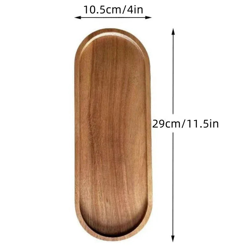 Wooden Serving Tray 11.5 x 4 Inch Oval Deli Board Cheese Plate