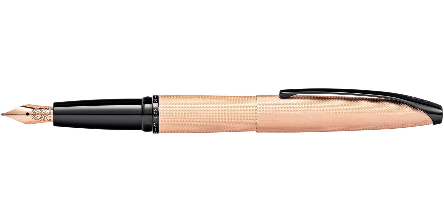 ATX® Brushed Rose Gold Stainless Steel Fine Nib Fountain Pen