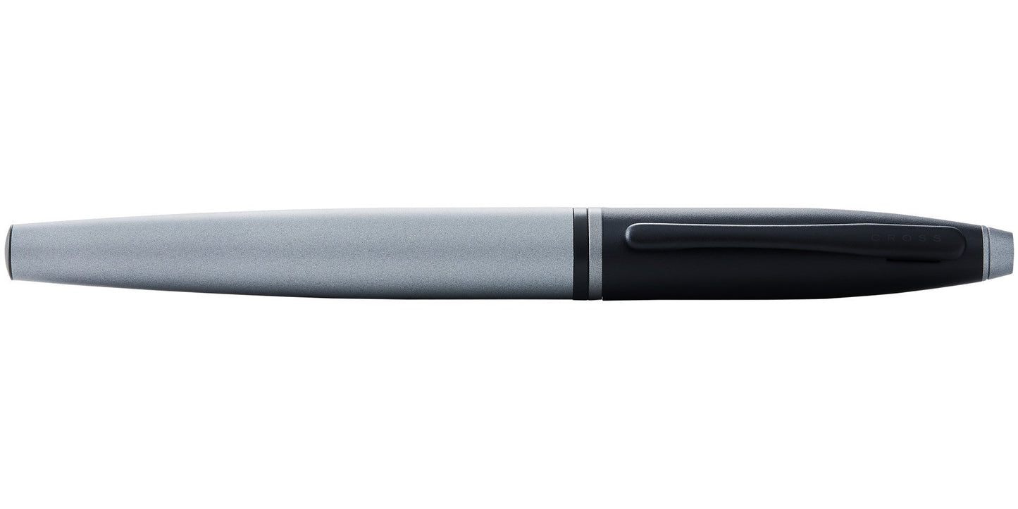 Calais™ Matte Gray and Black Lacquer Stainless Steel Fine Nib Fountain Pen